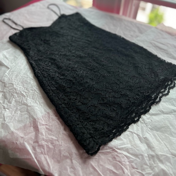 EUC VTG black LBD lace slip M nightie Brettins made in USA lingerie satin LBD - Picture 11 of 11